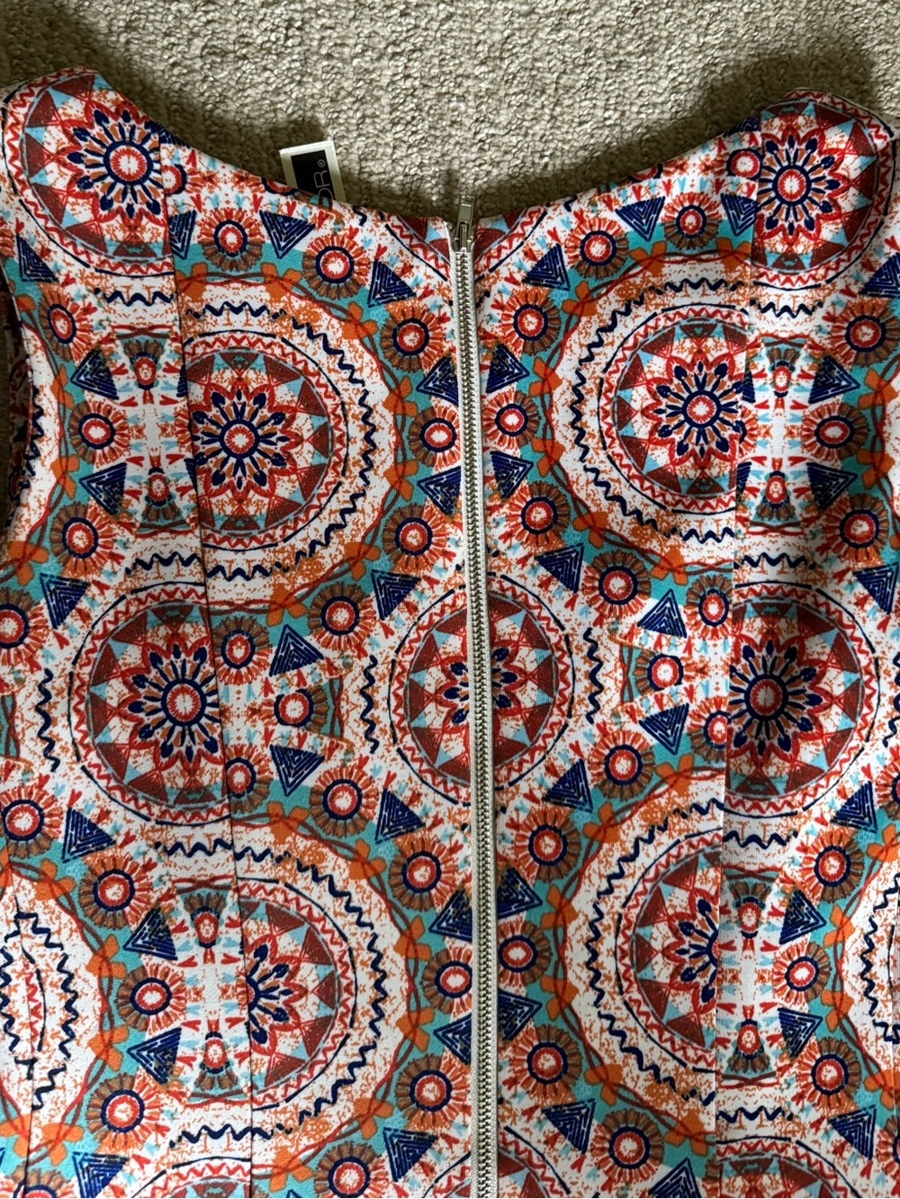 Julian Taylor Sleeveless Medallion Print Fit-and-Flare Dress - Multicolor Sz 12 - Picture 12 of 14